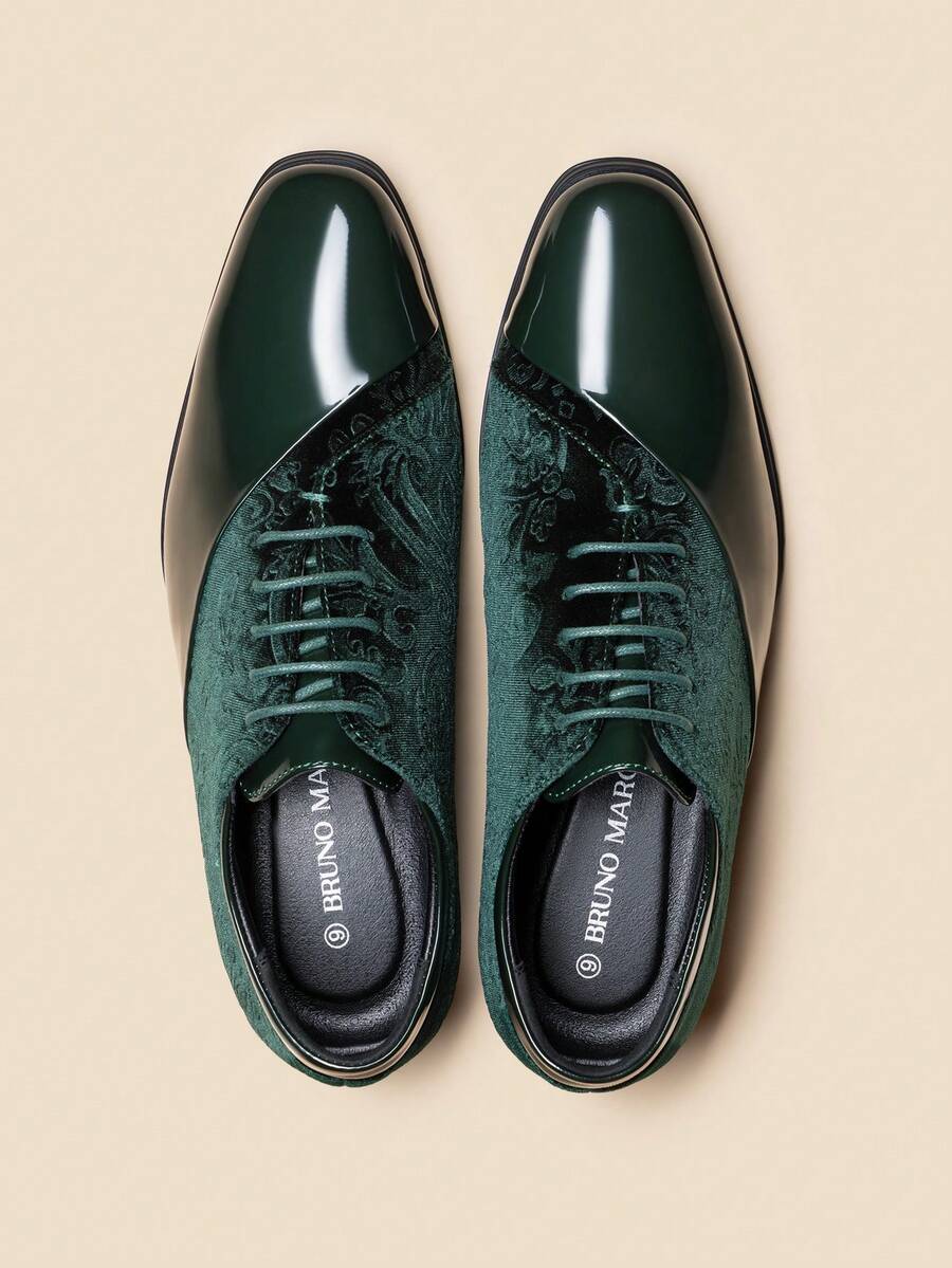 Men's Dress Shoes Classic Lace-Up Caden Glossy Velvet Formal Oxford For Business Dinners  Parties Cocktail Events Weddings  Valentine's Day Gifts