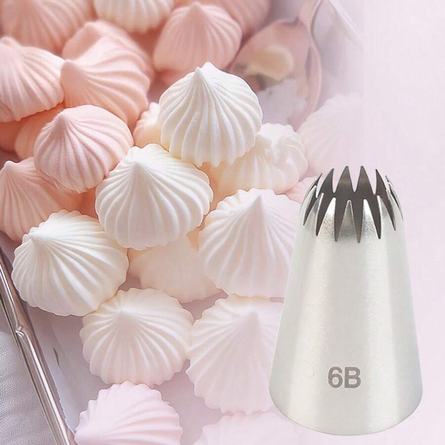 Đầu phun kem #6B, Dụng cụ trang trí bánh, Đầu phun kem tạo hoa, Đầu phun kem trang trí bánh cupcake, Phụ kiện làm bánh, Sinh nhật