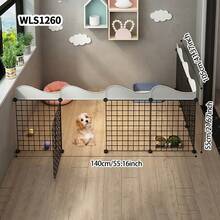 Foldable Dog Fence For Small/Medium Dogs, Indoor Pet Playpen, Puppy/Kitten Cage, Rabbit Hutch - Multicolor - View 6