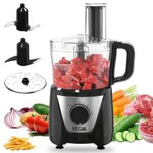 12-Cup Food Processor - 600W - 11 Speeds - Auto Cleaning - Time Settings, With S.S Chopping Blade/Kneading Blade/S.S Reversible Disc Slices And Shreds (Coarse/Fine)/S.S French Fries Disc - Vegetable Chopper For Minced, Shredded, Sliced, Meat Chopper For Chopped, Electric Dough Mixer For Kneaded,Baking, Shaved Ice Machine For Ice-Crushed, Ideal Gift For Kitchen Lovers, 4in 1 Food Chopper For Fruit/Meat/Nuts/Ice - 查看 2