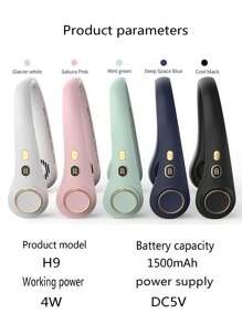 Portable Neck Fan, Hands-Free Bladeless Fan, 1500mAh Battery-Powered Wearable Personal Fan,5 Adjustable Speeds USB Hanging Neck Fan, Summer Essential For Home, Office, Outdoor, Sports, Beach, Travel With Random Charging Cable,Holiday Essentials