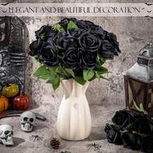 1/3/5/160 pezzi Rosa in velluto artificiale singola stelo, 50 cm, profumo di fiori di seta finti, decorazione floreale per matrimoni, vasi per la casa, camera da letto, forniture per feste di compleanno e vacanze, decorazione da giardino e casa per la primavera - nero - Visualizzare 7