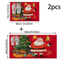 1 set/1 pieza/2 piezas Felpudo antideslizante con estampado de Papá Noel y árbol de Navidad, de fibra súper, adecuado para decoración de fiesta navideña, cocina, baño, comedor, dormitorio, puede ser dado como regalo de Navidad - Multicolor - Ver 14