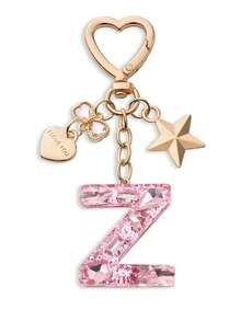 Regali per le vacanze di Ringraziamento e Natale - Portachiavi con iniziale, ciondolo a forma di farfalla e stella, accessori con ciondoli per borsa, tazza, moda portachiavi da donna come regalo per borse, borsette e decorazioni