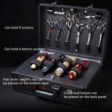 For Hair Clippers Barber Suitcase Travel Carrying Case Salon Tools Storage Box - Black - View 11