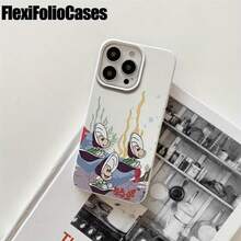 Phone 1PC Fundas protectoras y fundas protectoras de imitación con agujeros grandes con estampado de cómic marino, adecuadas para phone16promax, 16 15pro, 14 14 Plus/14 Promax, 13 13 Pro, 12Pro, 11/11 Pro Pro Series. Regalos Cumpleaños Y Fiestas - Negro - Ver 7