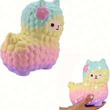 Jumbo 12cm Sheep Alpaca Squishy Cute Galaxy Slow Rising Squeeze Toys Animal Squishy Squish Wholesale Relax Exquisite Kid Gift - 黃色 - 查看 6
