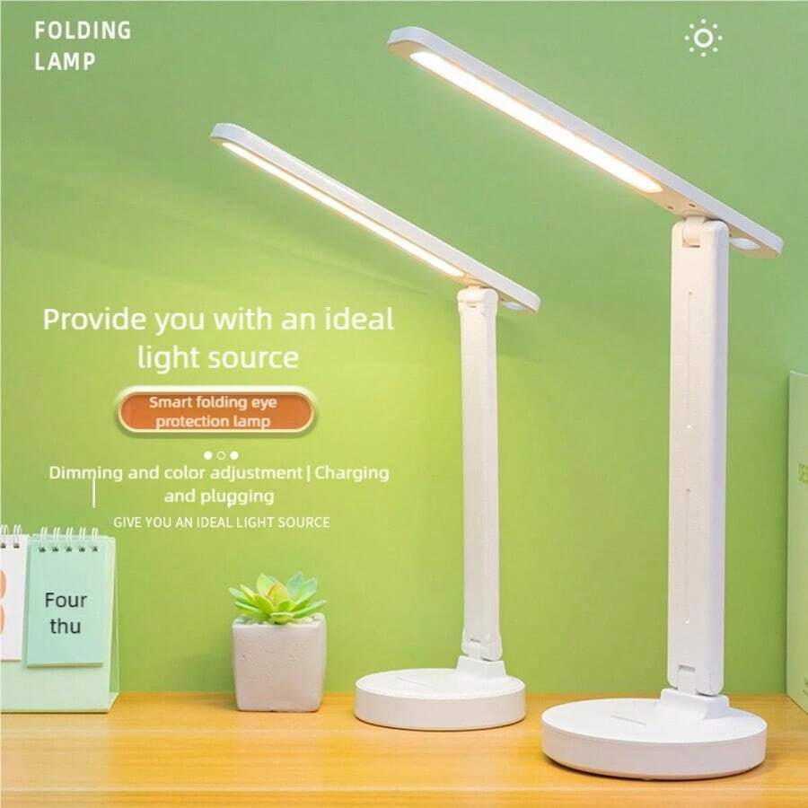 OBOVAY 可调光台灯,三级触控调光,护眼LED台灯,可作手机支架和夜灯使用,USB供电,书房照明灯 - 彩色 - 查看 1