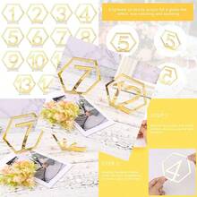 15 Pieces 115 Wedding Acrylic Cutout Table Numbers With Stand Holders Hexagon Tables Centerpieces For Wedding Reception Decorations Gold