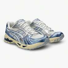 (Para Hombres) ASICS Gel Kayano 14 "Crema / Azul Metálico" (2024) 1203A537-102 - Azul - Ver 3