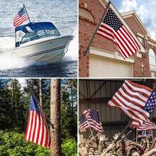 Wall Mounted Mount Telescopic Flag Pole Top Gold Ball Aluminum Flagpole - Black - View 7