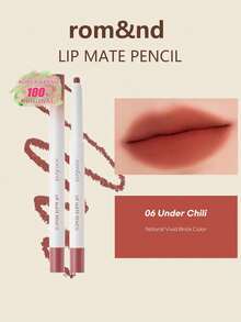 Rom&nd Lip Mate 唇線筆 0.5g/0.02oz，唇線筆，臉部彩妝，持久顯色，長效持妝，濃郁色彩，塗抹順滑，高顯色度，可伸縮筆尖，柔軟易用，#06 辣椒紅 - 06 辣椒之下 - 查看 1