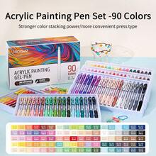 6/12/18/36/54/72/90色可伸缩丙烯颜料彩色凝胶笔套装 - 凝胶笔，中号笔尖（0.7毫米），丙烯颜料马克笔，圆珠笔，勾线笔，荧光笔，非常适合鲜艳的彩色书写和素描，书写流畅，适用于绘画、高亮、学生笔记、制作手册、办公等用途。 - 彩色 - 查看 29