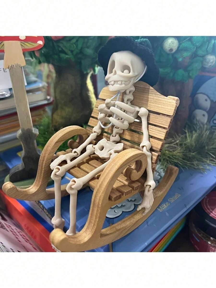 5/2/1pc Random Style Magnetic Movable Skeleton Fridge Magnet - Retro Fantasy Theme, Home Decor, Durable Plastic Octagonal Design, Funny Gift For Halloween, Valentine's Day, Easter, Thanksgiving - Kitchen & Dining Decoration, Cute Fridge Magnet, Seasonal Decor, Humorous Skeleton, Lightweight Home Accessory, 2D Flat, Fun Decoration - Multicolor - View 1
