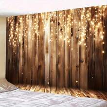 2D Flat 1pc Twilight Wooden Wall Backdrop Banner, Suitable For Holiday Parties, Photo Shoots, Birthdays Or Events, Easy To Set Up Indoors And Outdoors