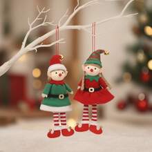 1 pièce/2 pièces Décoration de Noël Couple de Personnages Dessin Animé Sangle de Taille Poupée Elfe Pendentif, Ornement Suspendu pour Sapin de Noël, Accessoire Thématique pour Événement de Fête - Multicolore - Voir 9