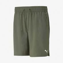 Puma男褲訓練健身跑步運動休閒小logo簡約舒適透氣短褲523199-73 - 軍綠色 - 查看 1