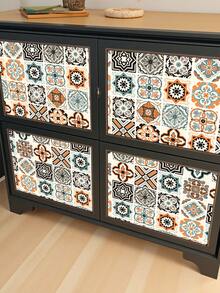 1 Roll European Style Self-Adhesive Floor Tile, Ceramic Tile Design, Waterproof Peel And Stick Square Floor Stickers For Decoration In Living Room, Kitchen, Bathroom, Bedroom, 15.76/11.84 Inch Width Options, Stickers, Wall Decal, Vinyl Decal For Home Decorations, Spring Decoration Items Refresh Your Home, Rama Decoration Stickers Gifts Birthday Graduation Floor Tiles Flooring Floor Tiles Self Adhesive Floor Tiles Peel Stick Living Room Decor Room Decor - Multicolor - View 8