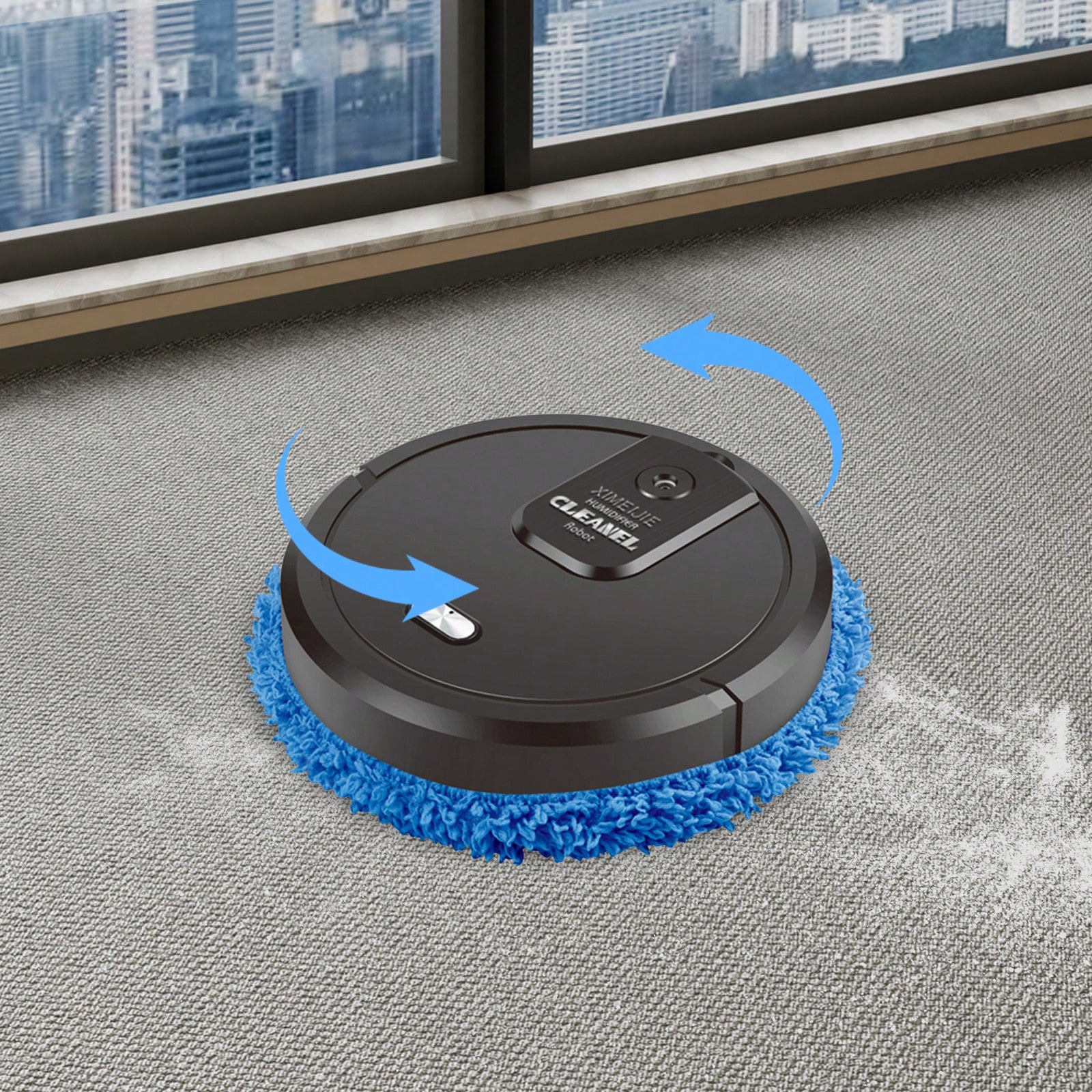 Robot aspirapolvere, macchina per la pulizia a secco e a umido con rotazione a 360°, funzione di umidificazione, lavoro efficiente, un valido aiuto