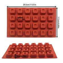 1 pezzo Stampo in silicone 3D quadrato, attrezzo da forno fai-da-te per brownies 3D, budini, mousse, dolci al cioccolato - Rosso - Visualizzare 4