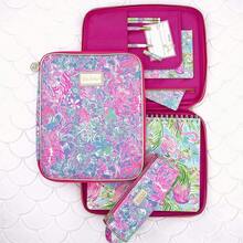 Estuche para lápices rosa, bolsa/estuche de viaje lindo con asa de transporte y cierre de cremallera, Viva La - Conchame algo bueno - Ver 8