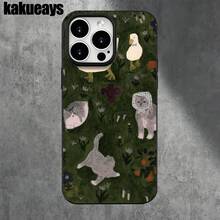 Funda protectora para phone con diseño de césped y orificios grandes. Compatible con phone 16 Pro Max, 16, 15 Pro, 14, 14 Plus/14 Pro Max, 13, 13 Pro, 12 Pro, 11/11 Pro. Regalos para cumpleaños y fiestas. - Negro - Ver 7