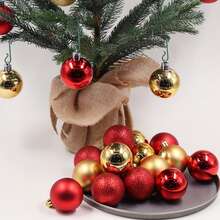 6pcs/24pcs/80Pcs 3cm Gold Flash Bowknot Christmas Ball For Christmas Tree Ornaments For Halloween New Year Christmas Pendant Ball Ornament