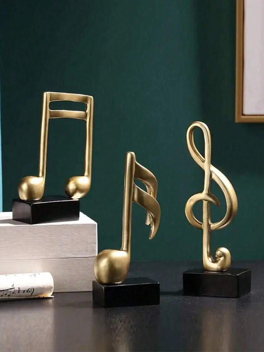 Combinação Criativa de Ornamento de Nota, Conjunto de Decoração Musical de Alta Qualidade, Decoração Artística Criativa Elegante e Requintada para Casa, Presente Requintado para Sala de Piano, Amante da Música, Presente de Aniversário com Elementos Musicais