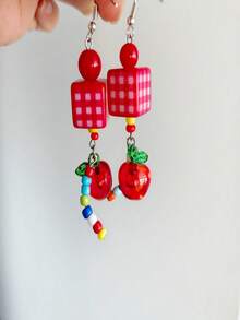 1pc New Bohemian Dopamine Multicolor Apple Star Beaded Necklace For Summer - Colorful - View 7
