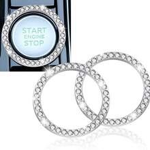 Easypie Selection 1PC White Crystal Car Start Button Cover - Diamond Rhinestone Ignition Ring For Women, Bling Push-To-Start Decor, Luxury Interior Accessory - Decorative Ring - View 17