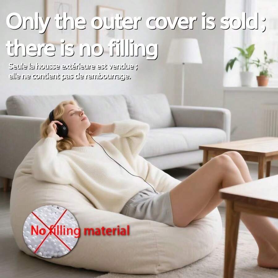 1pc Bean Bag Chair, Slouchy Sofa Chairs, Doll Storage, Large Bean Bag Chairs Suitable For Living Rooms, Bedrooms, Dormitories, And Offices; Children's Memory Foam Bean Bag Chairs – Loungers, Bean Bag Sofas, Poufs, Slouchy Sofas, Tatami Mats. These Are Supplies Applicable To Living Rooms And Outdoor Camping, Available In Yellow, Khaki, Coffee Brown, Green, Gray, And Blue.