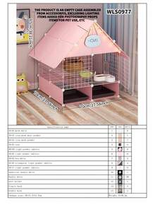 Indoor Small Pet Cage With Tray, Rabbit Hutch With Litter Box, Suitable For Kittens - Multicolor - View 16