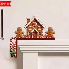 1pc Christmas Gingerbread Man & Santa Claus Door Hanger Decor, Wooden Christmas Door Frame Decoration, Holiday Party Supplies, Indoor/Outdoor Holiday Wall Decor, Suitable For Living Room, Bedroom, Office - Multicolor - View 16