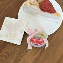 可爱粉色蝴蝶结樱桃磁性手机支架，桌面伸缩式斜挎支架，多功能装饰手机支架 - 粉色 - 查看 11