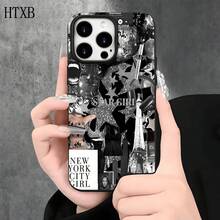 Fundas protectoras con diseño de cinco puntas y orificios grandes. Compatibles con phone 16 Pro, 15 Pro, 14, 14 Plus, 14 Pro, 13, 13 Pro, 12 Pro y 11 Pro. Perfectas para cumpleaños y celebraciones. - Negro - Ver 4
