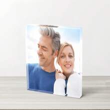 1 pieza Ladrillo de foto personalizado, material acrílico con efecto de vidrio personalizado, se puede imprimir tu propia foto, regalo personalizado adecuado para boda, aniversario, cumpleaños, Navidad, Día del Padre, Día de la Madre - Blanco - Ver 4