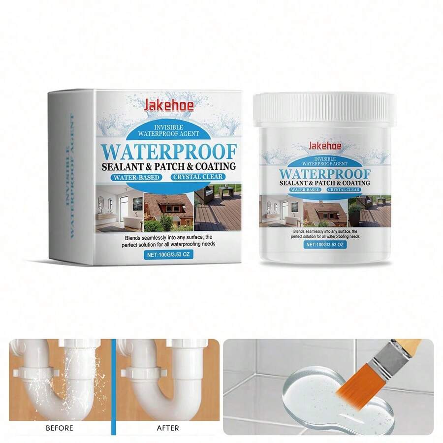 100 g transparenter wasserdichter Kleber für das Badezimmer – Langlebiges Beschichtungsmittel & Dichtmasse für Fugen, Wand, Boden & Armaturen | Ideal für Sanitärabdichtung innen - Blau - Übersicht 1