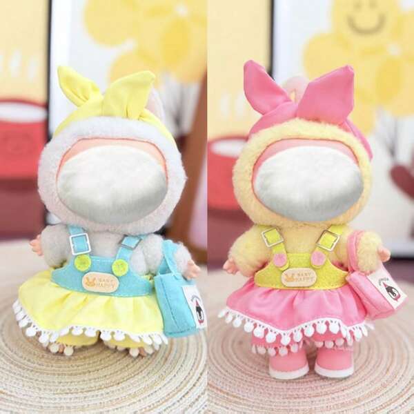 17CM Doll Outfit Set, 1st/2nd/3rd Generation 17CM Vinyl Figurine Accessories - Casual Summer Outfit Set For LABUBU (Doll Not Included)