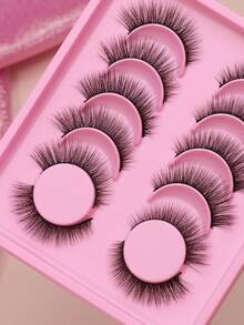 6 pares de pestañas postizas de mink natural, esponjosas, suaves y dramáticas en 3D, pestañas postizas negras delgadas, pestañas postizas de múltiples capas cortas y gruesas, productos de maquillaje para principiantes de gran capacidad extendida, para bodas, fiestas, reuniones de trabajo diarias, pestañas postizas naturales y cómodas hechas a mano, delgadas, naturales, realistas y duraderas, que se pueden reutilizar para citas diarias, disfraces y son herramientas de moda y belleza populares. - Pestañas Naturales - Ver 5