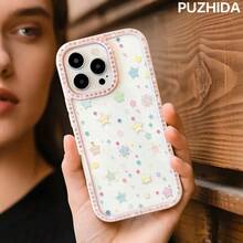 Fundas para teléfono con diseño colorido y borde brillante, 16 fundas ligeras y lujosas para teléfono, fundas protectoras, ya sea que las use usted mismo o como familia, amigos o colegas, puede ser una sorpresa deslumbrante y una opción para mostrar su gusto único. Compatible con 11/ 12/ 13/ 14/ 15/ 16 Plus/ 16 Pro/ 16 Pro, etc. - transparente esmerilado - Ver 3