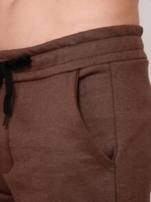 KIT 3 Men's Sweatpants 3 Cables (Off, Khaki, Chocolate) - 巧克力棕 - 查看 5