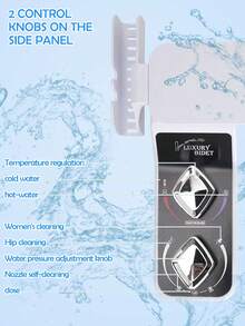 3-Mode Smart Bidet Toilet Attachment Adjustable Temperature Wash, Easy Install No-Electric Bidet With Feminine/Posterior Cleaning & Side Shelf - White - View 5