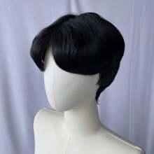 时尚男士短发中分假发，方便的全头假发，适合角色扮演，蓬松自然风格