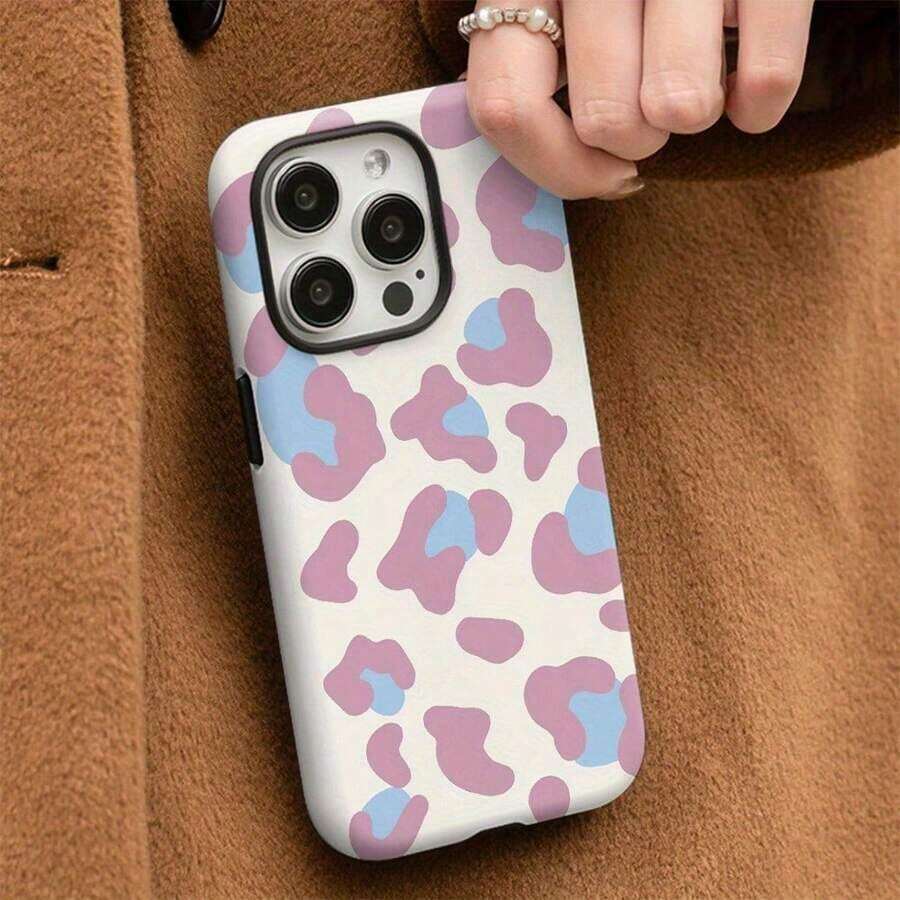 Funda para teléfono (1 unidad) con estampado único de leopardo y flores en 360°. Diseño 2 en 1 bonito y minimalista. Resistente a caídas y golpes. Cobertura total. Compatible con phone 16 Pro/16 Pro Plus/16/15/14/13/12/11. ¡Ideal para las fiestas! - Blanco 3 - Ver 1