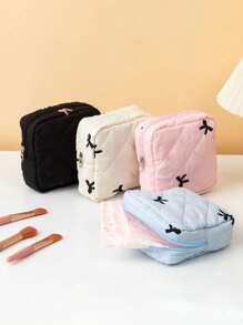 Large Capacity Sanitary Napkin Storage Bag, Multi-Functional Portable Storage Box, Coin Purse And Mini Cosmetic Bag, Nursing Pad Holder, Tampon Bag, Feminine Product Bag, Casual Style, Polyester Material, Perfect Storage Solution And Good Gift