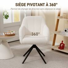 Chaise de bureau - Blanc - Voir 3