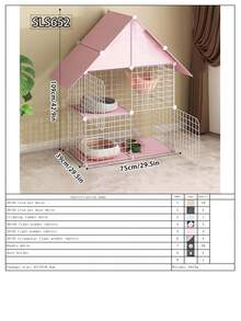 2-Tier Indoor Cat House With Litter Box, Spacious Cat Condo For Short Hair Cats - Multicolor - View 18