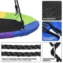 Color Matching Swing Hammock, Curved Board Color Matching Design, Suitable For Courtyards, Parks And Outdoor