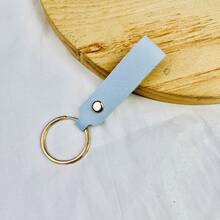 1pc Personalized Name Leather Keychain, Customized Text Music Code Design Key Ring, Minimalist Bag Charm, Car Key Accessory, Gift For Friends And Family - Multicolor - View 29