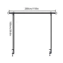 Over The Table Rod Stand With Clamps Black 31"-110"Length Adjustable Metal Table Arch Hanging Rod Stand For Party Wedding Anniversary Christmas Decoration - màu đen - Xem 4